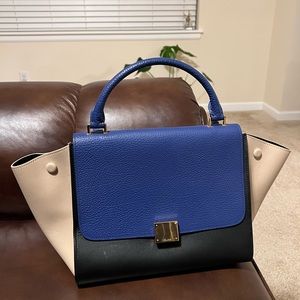 Celine Trapeze tricolor all leather bag small size